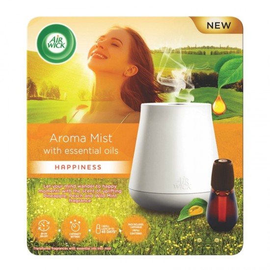AIR WICK Aroma Mist Happiness vaporizér + náplň 20ml AIR WICK Aroma Mist Happiness vaporizér + náplň 20ml