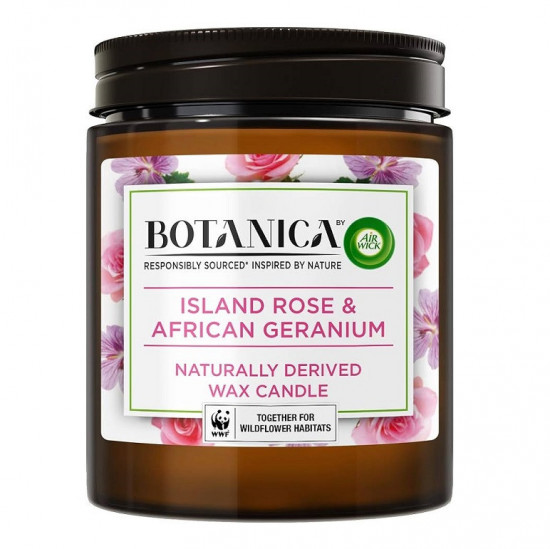 Air wick Botanica sviečka 500g Island Rose & African Geranium Air wick Botanica sviečka 500g Island Rose & African Geranium