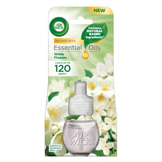 AIR WICK Essential Oils tekutá náplň do elektrického prístroja White flowers 19ml AIR WICK Essential Oils tekutá náplň do elektrického prístroja White flowers 19ml