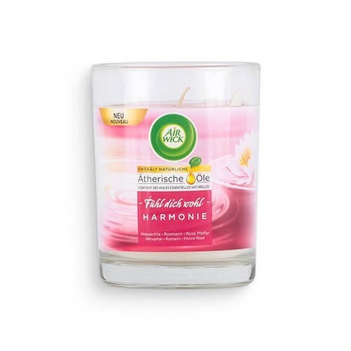 AIR WICK Sviečka Harmony - Waterlilly & Rosemary & Pink pepper 220g