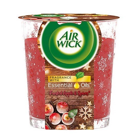 AIR WICK Essential Oils Frosted Apple & Spices vonná sviečka 105g