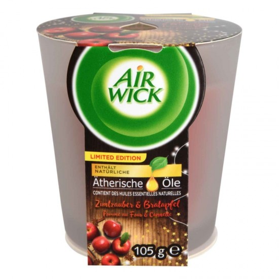 AIR WICK Vonná sviečka Essential oils Spiced cinnamon & Baked apple 105g