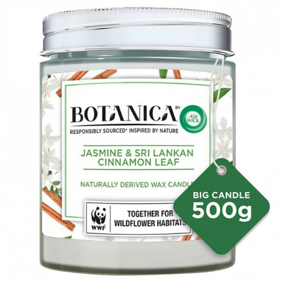 Air wick Botanica sviečka 500g Jasmine & Sri Lanka Clear Jar