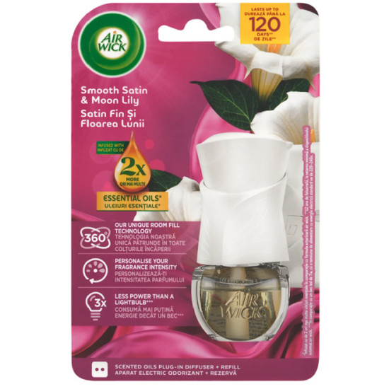 Airwick Elektrický osviežovač vzduchu + Náplň 19ml Satin & Moon Lily
