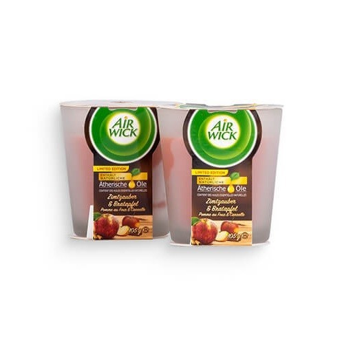 AIR WICK Sviečka DUOpack Baked Apple & Cinnamon Magic 2x105g