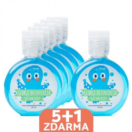 AKCIA 5+1 zdarma GEORGE SCIENCE Dezinfekčný gél na ruky pre deti - modrá chobotnica 36ml AKCIA 5+1 zdarma GEORGE SCIENCE Dezinfekčný gél na ruky pre deti - modrá chobotnica 36ml