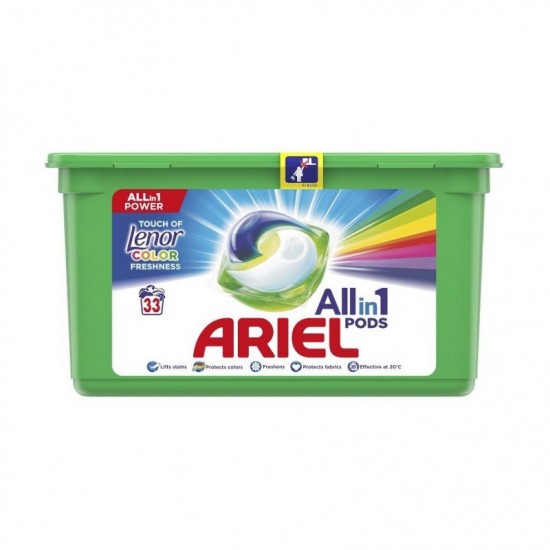 ARIEL All in 1 Gélové kapsuly - Touch of Lenor COLOR 33ks ARIEL All in 1 Gélové kapsuly - Touch of Lenor COLOR 33ks