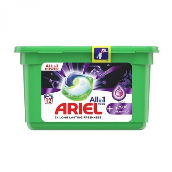 ARIEL All in 1 Gélové kapsuly + Lenor Unstopables 12ks