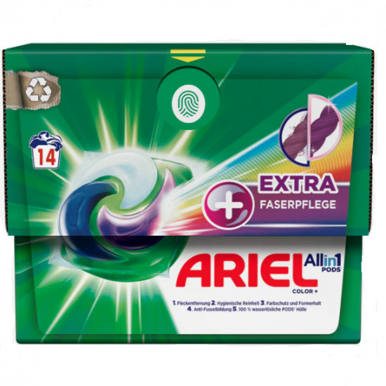 Ariel pods Allin1 14ks Extra+ Color Faserpflege - Ecoclic Box