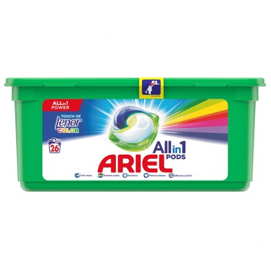 ARIEL All in 1 Gélové kapsuly - Touch of Lenor Color Freshness 26ks ARIEL All in 1 Gélové kapsuly - Touch of Lenor Color Freshness 26ks
