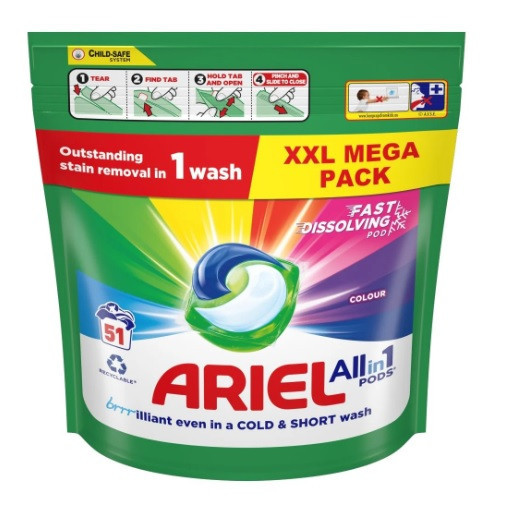 Ariel pods Allin1 51ks Colour XXL Mega Pack