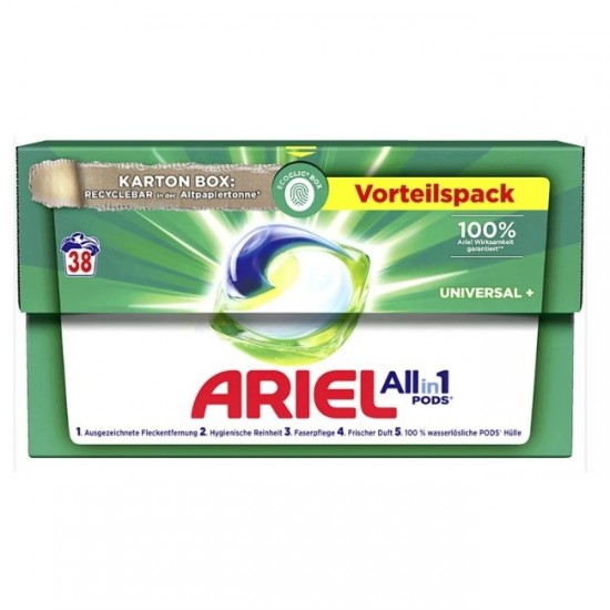 ARIEL Kapsuly na pranie Allin1 Universal 38ks   ecoclic box
