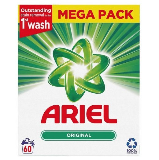 Ariel Prací prášok Original 3,9kg - 60 praní Mega Pack(krabica)