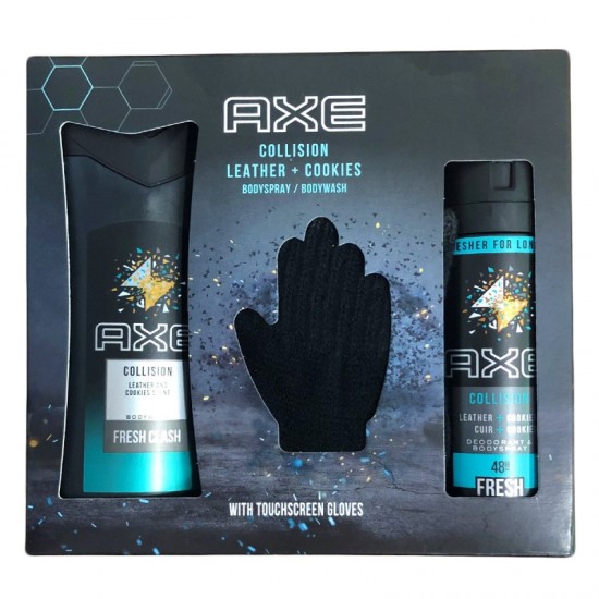 AXE Darčeková kazeta COLLISION Deodorant 150ml, Sprchový gél 250ml + touchscreen gloves