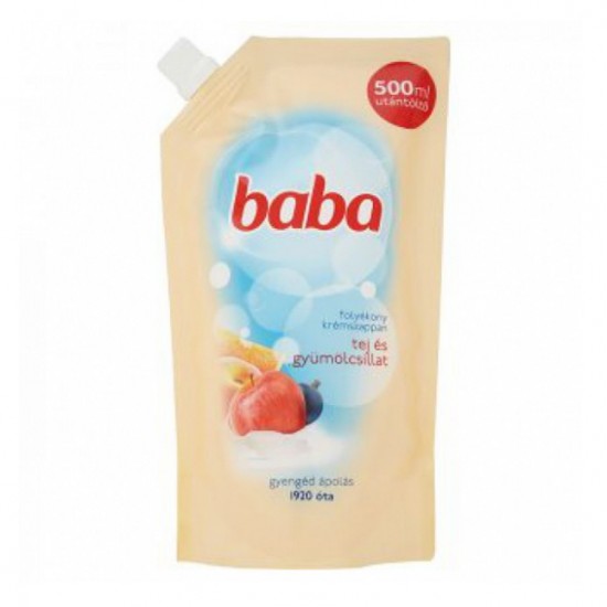 BABA Tekuté mydlo - náplň Mlieko a ovocie 500ml