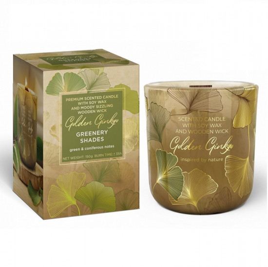 BARTEK CANDLES Vonná sviečka sójová Golden Ginko Greenery shades 150g BARTEK CANDLES Vonná sviečka sójová Golden Ginko Greenery shades 150g