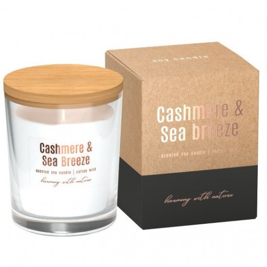 BISPOL Sójová vonná sviečka Cashmere&Sea Breeze 130g