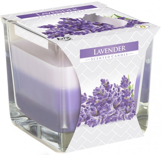 BISPOL Vonná sviečka trojfarebná Lavender 170g