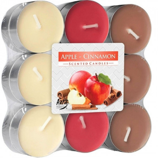 BISPOL Vonné čajové sviečky Apple-cinnamon 18ks