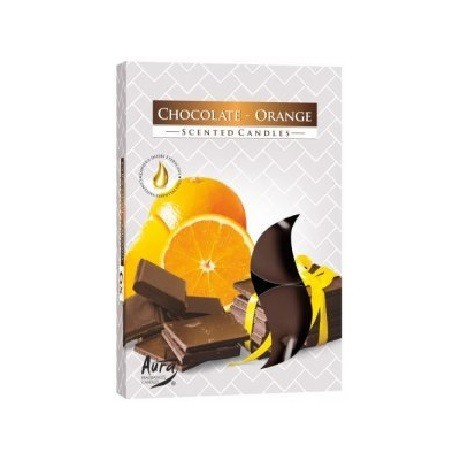 BISPOL Vonné čajové sviečky Chocolate - Orange 6ks