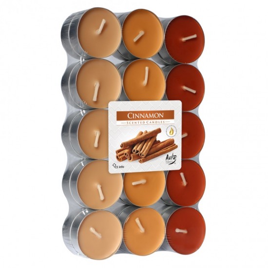 BISPOL Vonné čajové sviečky Cinnamon 30ks BISPOL Vonné čajové sviečky Cinnamon 30ks