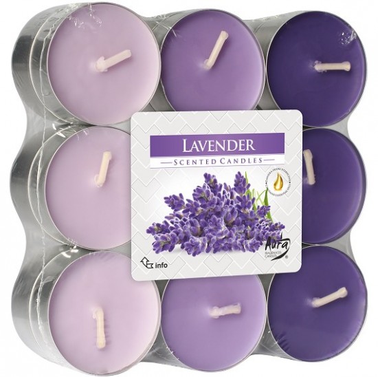 BISPOL Vonné čajové sviečky Lavender 18ks