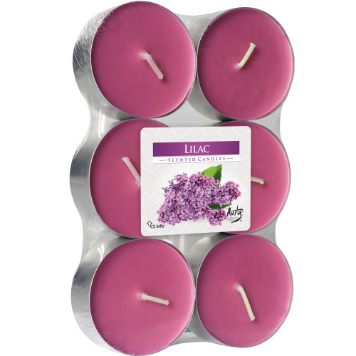 BISPOL Vonné čajové sviečky Lilac 6ks