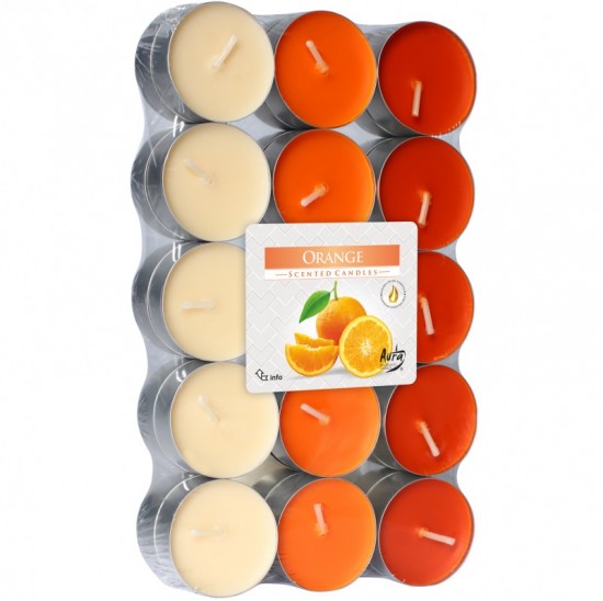 BISPOL Vonné čajové sviečky Orange 30ks