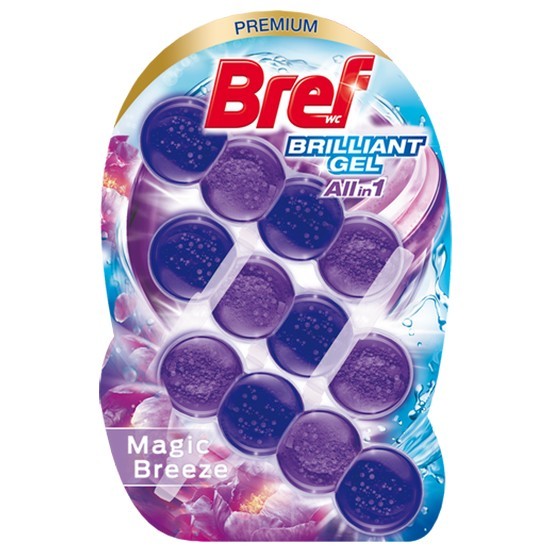 BREF WC blok Brilliant Gel Allin1 Magic Breeze 3x42g