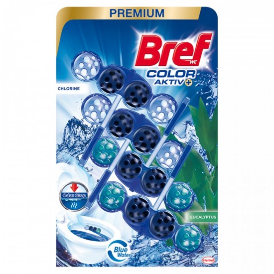 Bref color aktiv+ 4x50g - Premium - Chlorine Eucalyptus - Blue water