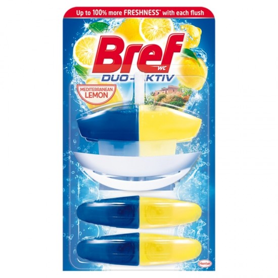 BREF Duo aktiv Tekutý WC blok - Lemon 3x50ml