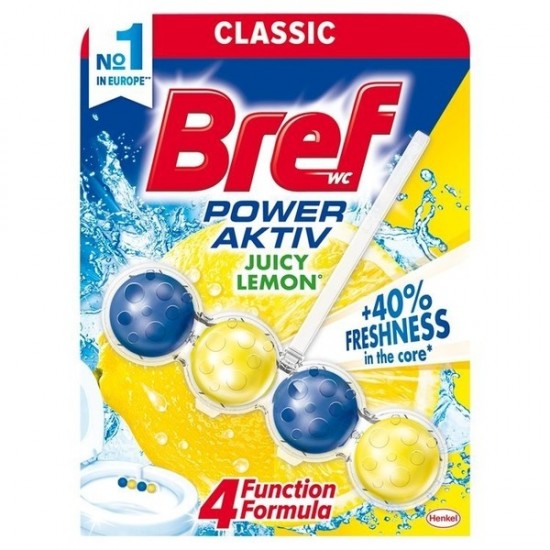 BREF Power Aktiv tuhý WC Blok Lemon 50g