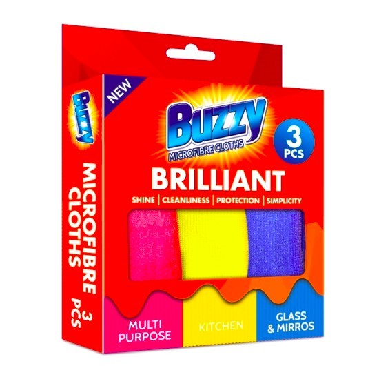 BUZZY Brilliant Utierky z mikrovlákna 3ks