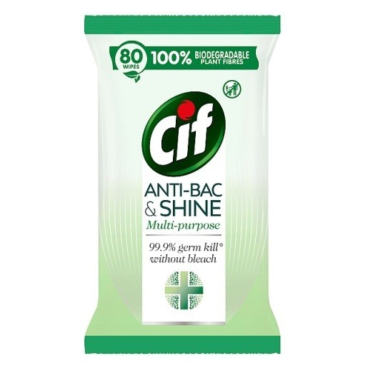 CIF Čistiace utierky Anti-bac & Shine Multi-purpose 80ks