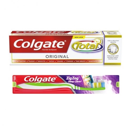 COLGATE Total Zubná pasta - Original + zubná kefka ZigZag 75ml