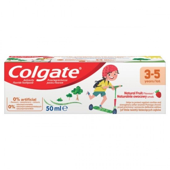 COLGATE Zubná pasta pre deti 3-5 rokov Natural Fruit Flavour 50ml COLGATE Zubná pasta pre deti 3-5 rokov Natural Fruit Flavour 50ml