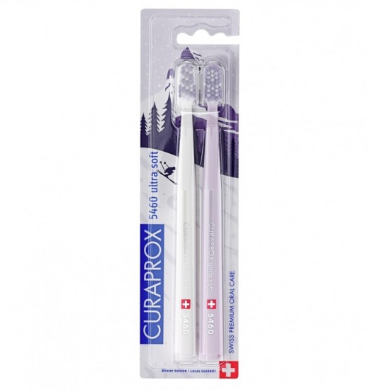 CURAPROX duo-pack zubné kefky Ultra soft 5460 - 2ks Limitovaná edícia lyžiarska (ružová)