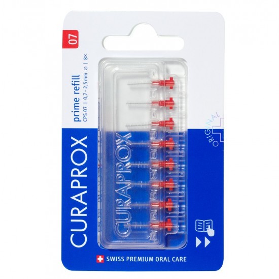 CURAPROX Prime refill 07: medzizubné kefky CPS 07 8ks (červené) CURAPROX Prime refill 07: medzizubné kefky CPS 07 8ks (červené)