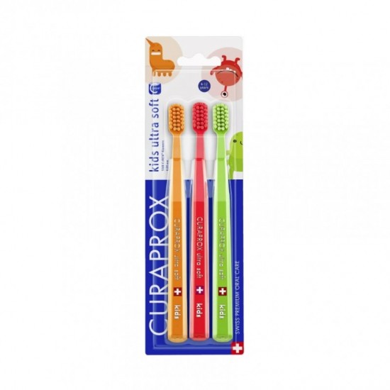 CURAPROX three-pack zubná kefka Kids ultra soft 5500 - 3ks (rôzne fareb. kombinácie)