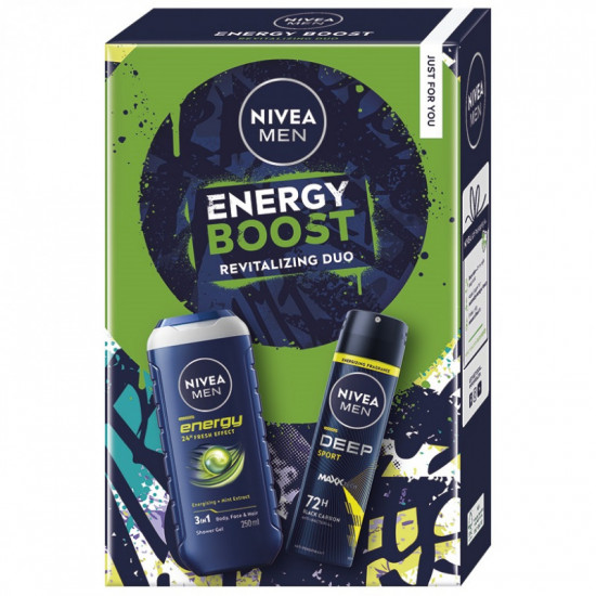 Darčeková sada NIVEA MEN Energy Boost Sprchový gél 250ml, Deospray 150ml