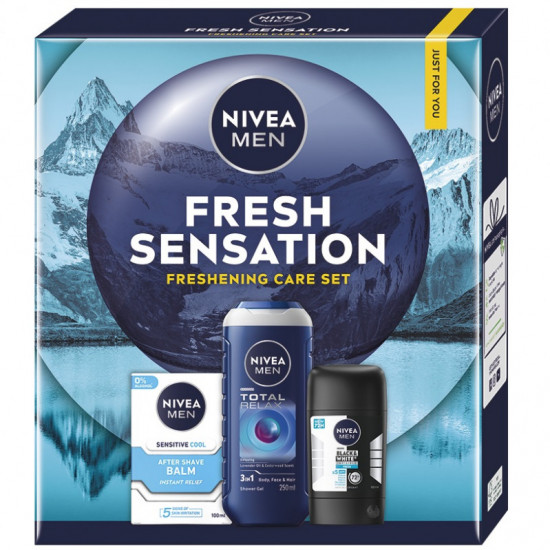 Darčeková sada NIVEA MEN Fresh Sprchový gél 250ml, Balzam po holení 100ml, Deostick 50ml