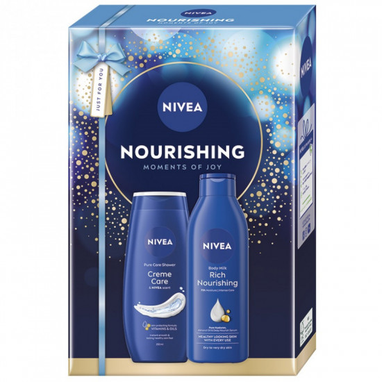 Darčeková sada NIVEA Nourishing Sprchový gél 250ml, Telové mlieko 250ml