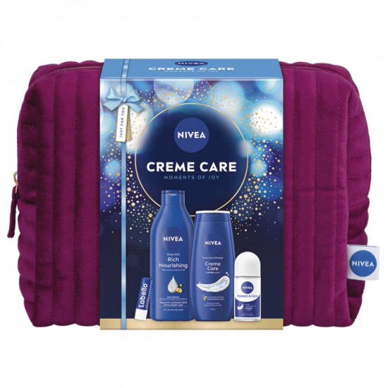 Darčeková sada NIVEA Sprchový gél 250ml, Telové mlieko 400ml, Roll-on 50ml, Labello 4,8g
