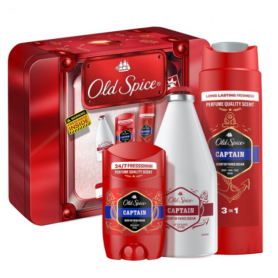 Darčeková sada Old Spice Captain Sprchový gél 250ml, Deostick 50ml, Voda po holení 100ml