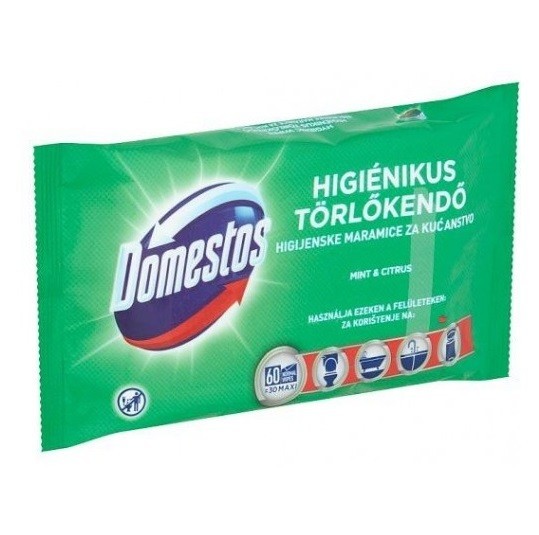 DOMESTOS Hygienické čistiace utierky Mint & Citrus 60ks DOMESTOS Hygienické čistiace utierky Mint & Citrus 60ks