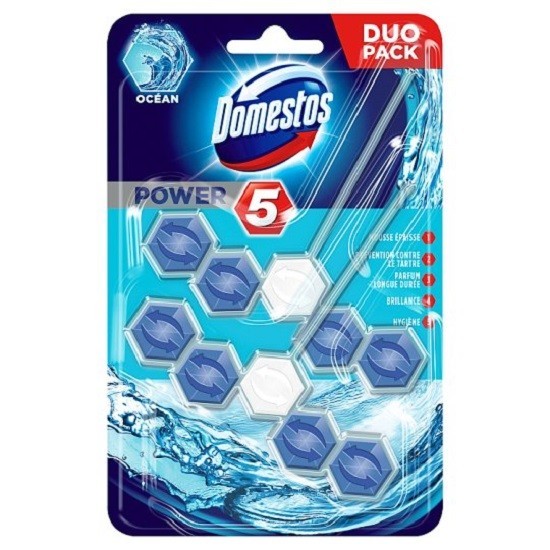 DOMESTOS Power 5 - WC blok Ocean 2x55g DOMESTOS Power 5 - WC blok Ocean 2x55g