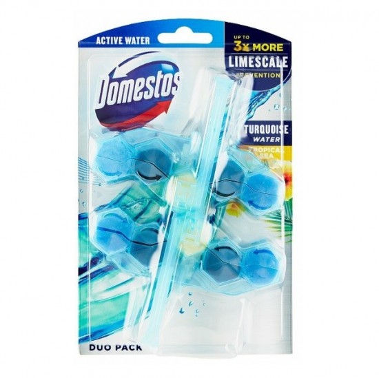 Domestos WC blok 2x53g Active Turquoise water&Tropical sea