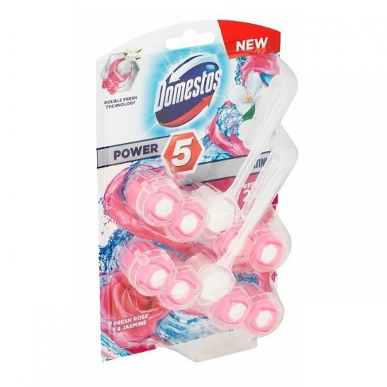 Domestos WC blok 2x55g Power 5 Platinum - Fresh Rose &Jasmine