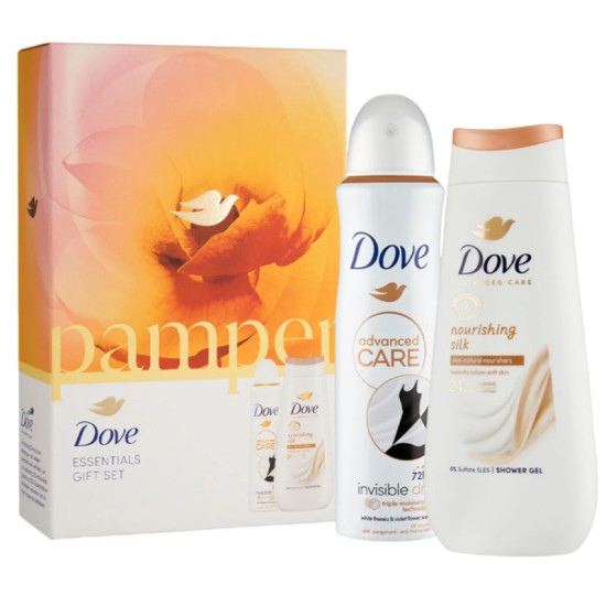 Dove Darčeková sada pamper Sprchový gél 225ml, deospray 150ml