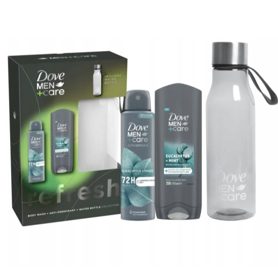 Dove Men Darčeková sada refresh Sprchový gél 250ml, Deospray 150ml, Fľaša na vodu